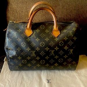 Auth🛍 LOUIS VUITTON SPEEDY 30 HANDBAG PURSE MONOGRAM with dust bag